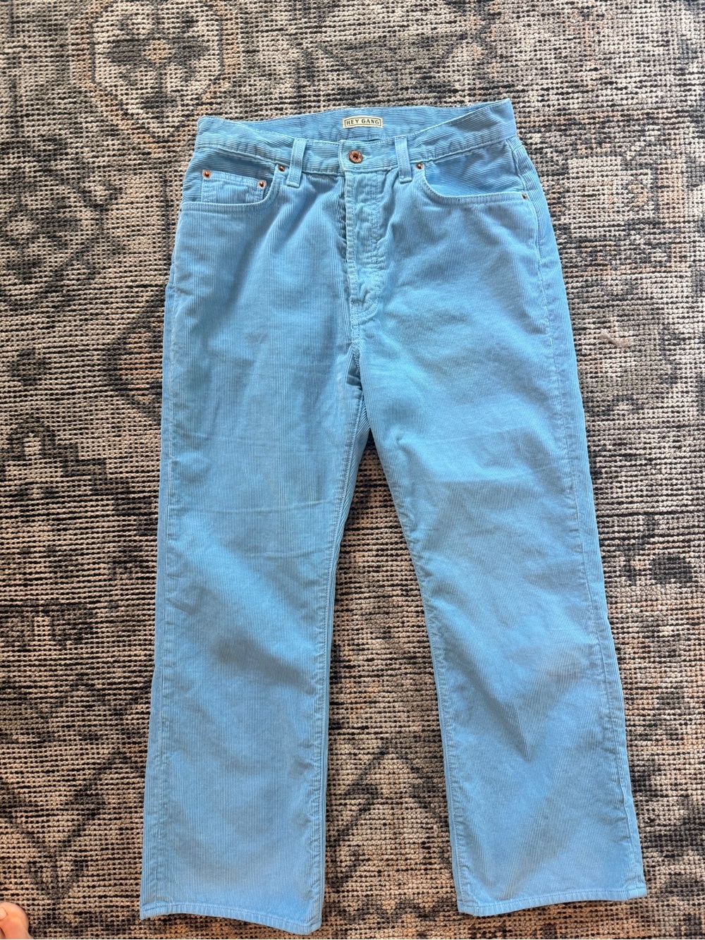 Light Blue Women's Boot Cut Jeans - Classic Flare - blue corduroy